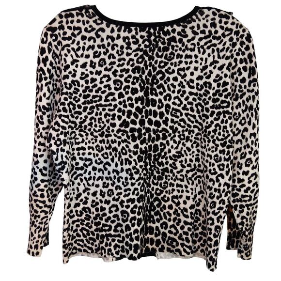 EUC White House Black Market Animal Print & Lace Cardigan L - Picture 4 of 4